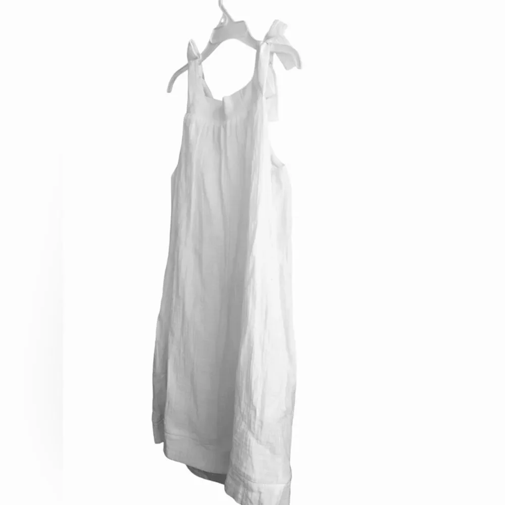 NWT GIRLS COOPER KEY WHITE SHOULDER STRAPS SIMPLE SUMMER DRESS WRINKLE LINED